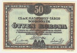 Magyarország REPLIKA 50 korona SOPRONNYÉK-i hadifogolytábor 1916 UNC