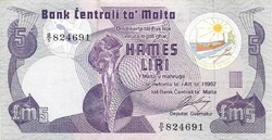 5 lira liri  / pound pounds 1979 Málta