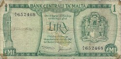 1 lira / pound 1973 J.Laspina és J.Sammut Málta