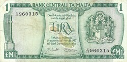 1 lira / pound 1973 A.Camilleri és J.Laspina Málta