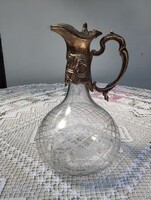 Flawless beautiful glass carafe with metal closure