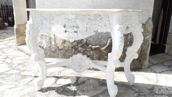 Gyönyörű barokk dúsan faragott konzolasztal, provence!