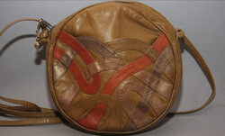 Vajpuha bőr sötét karamell-rozsda-bronz igényes extra egyedi átdobós designer kis táska