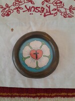 Régi Luther rózsa réz falidísz