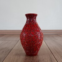 Régi Zsolnay repesztett eozin mázas váza