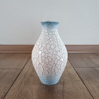 Régi Zsolnay repesztett mázas porcelán váza