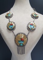 Augustine & Rosalie Pinto – Zuni Sunface ékszerszett (jelzett, gyűjtői darab)