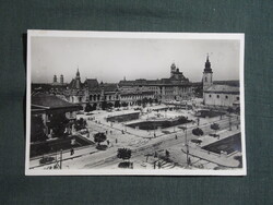Képeslap,Nagyvárad,Szent László tér,városi látkép,részlet,Márton Jenő kiadás,1944-