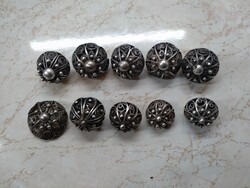 10db ezüst antik pityke gomb