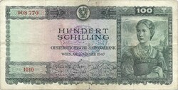 100 schilling 1947 Ausztria ritka