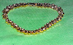 Nagyon szép aranyozott fém bizsu karkötő karlánc, csuklólác bokalánc a 19 cm a képek szerint 1.