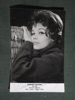 Képeslap,fotó,reklámkártya,dedikált,autogram, Krencsey Marianne Magyar színésznő ,1970-