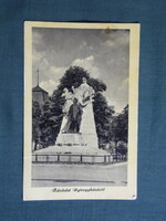 Képeslap,Nyíregyháza,Kossuth Lajos szobor,emlékmű,rark látkép,részlet,1950-