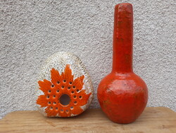 Retro Pesthidegkúti kerámia váza és ikebana váza