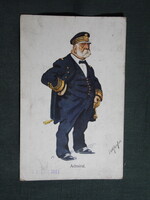 Képeslap,Zsidó,Judaica postatörténet,artist,grafikai,Admirális, antiszemita filmszereplő,1910-