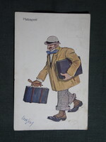 Képeslap,Zsidó,Judaica postatörténet,artist,grafikai,gyakornok, antiszemita filmszereplő,1910-