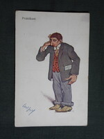 Képeslap,Zsidó,Judaica postatörténet,artist,grafikai,gyakornok, antiszemita filmszereplő,1910-