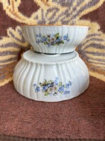 Gyönyörű Nefelejcses  Zsolnay virágos porcelán pogácsás tál pörköltes levesestál nosztalgia