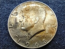 USA Kennedy half dollar .400 ezüst 1/2 Dollár 1968 D