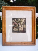 SZAKÁLYI UDVAR, SZÍNEZETT RÉZKARC