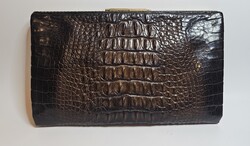 Genuine crocodile leather bag, snake leather lining