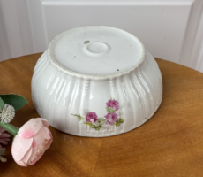 19.5 cm Gyönyörű Zsolnay virágos rózsás porcelán pogácsástál tál pörköltes levesestál nosztalgia