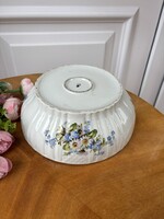 Gyönyörű  Zsolnay Nefelejcses virágos porcelán pogácsás tál pörköltes levesestál nosztalgia