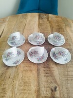 Zsolnay Virágmintás Kávés Csésze Szett 6db