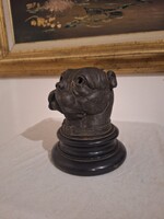 Antik Bulldog Tintatartó kalamáris ca 1880