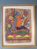 Mexikói volk art festmény keretezve