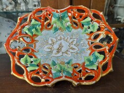 Christian Fischer, Pirkenhammer 1852-1859 Art Nouveau Hand-Painted, Hollow Porcelain Serving Dish, Centerpiece