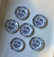 6 darab meisseni mintájú süteményes tányér (hibátla, Kahla)