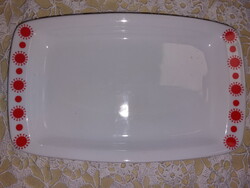Retro Alföldi piros napocskás, porcelán tálca