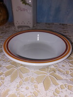 Alföldi menzás, sárga-barna csíkos porcelán kompótos, salátás, tálka, 1db