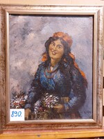 GEIGER RICHÁRD Cigánylány virággal 890.