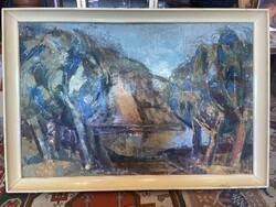 VATI JÓZSEF - NYÁRI VÍZPART..60x90cm plusz kerete