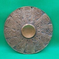 Rajki László Iparművészeti rézötvözet gong falidísz