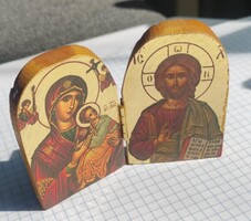 Kinyitható utazó fa ikon házioltár