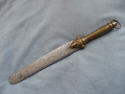 Antik zsidó konyha fenőkés sakter kóser metsző hentes kés antik késfenő szerszám bárány fej judaika