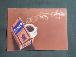 Képeslap,Budapest Áruminta vásár,Franck cikória kávé reklám,1947-