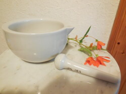Drasche , patikai , porcelán mozsár , új törővel  jelzett , 132 mm átmérő ,