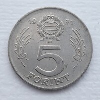 5 Forint 1971 érme, fémpénz - Magyarország 5 Forint 1971 pénzérme
