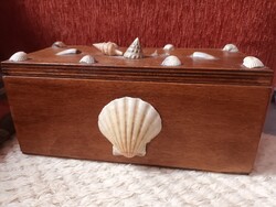 Shell Decorated Wooden Box – Unique, Handmade Style