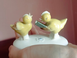 Éneklő kiscsibék, Metzler & Ortloff Ilmenau porcelán figura