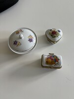 3 db ékszertartó, kis porcelán tároló, dobozka
