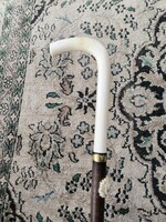 Antik Csont nyelü sétapálca sétabot tőrös bot kimondottan elegàns vékony pàlca !