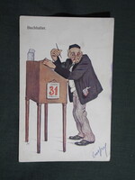 Képeslap,Zsidó,Judaica postatörténet,artist,grafikai,művészet,Könyvelő,antiszemita filmszereplő,1910