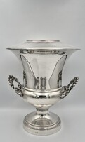 Ezüstözött art deco pezsgőhűtő, borhűtő belső palack és jégtartóval