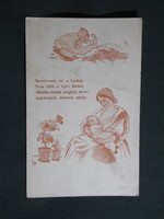 Képeslap,Trianon,Irredenta,grafika,Amerikai vöröskereszt,csecsemővédő,szoptatási propaganda,1930-