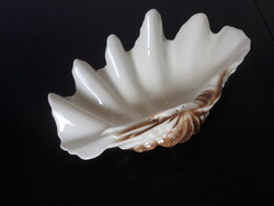 Hollóházi porcelán kagyló alakú ékszertartó, asztaldísz